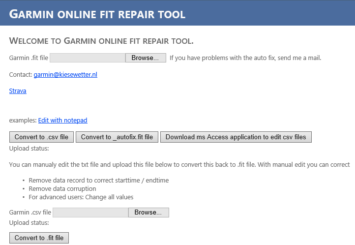 Garmin Online Fit File Repair Tool Review