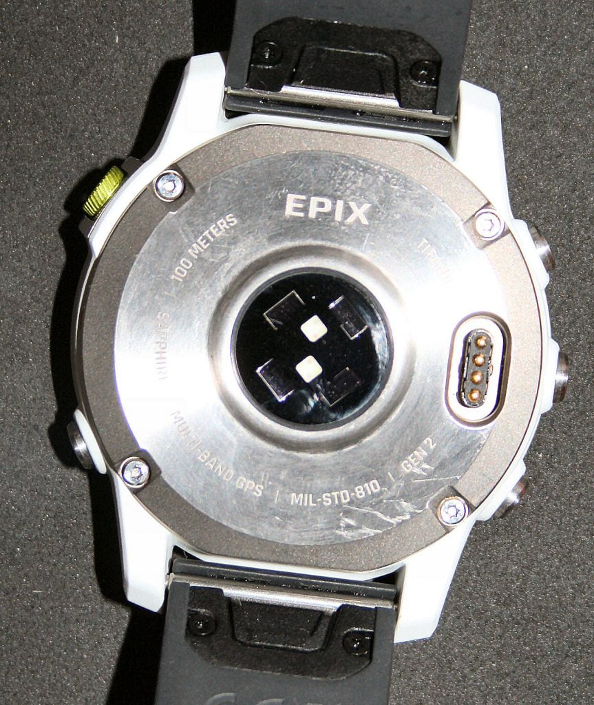 Garmin Epix 2 Elevate optical heart rate sensor rear