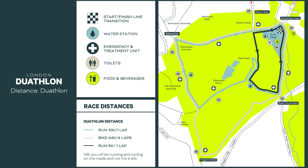 Londuathlon Course Map 2023 Bike, Run