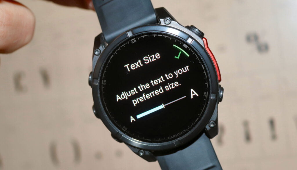 Garmin Fenix 8 - Text Size