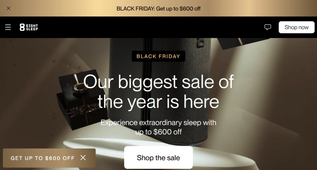 eightsleep black friday discount applied 8 sleep