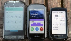 Wahoo ELEMNT ACE comparison with Garmin Edge 1050 vs. Hammerhead Karoo 3